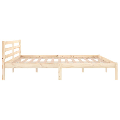 Solid Wood Pine Bed Frame 200x200cm - Durable & Stylish Design