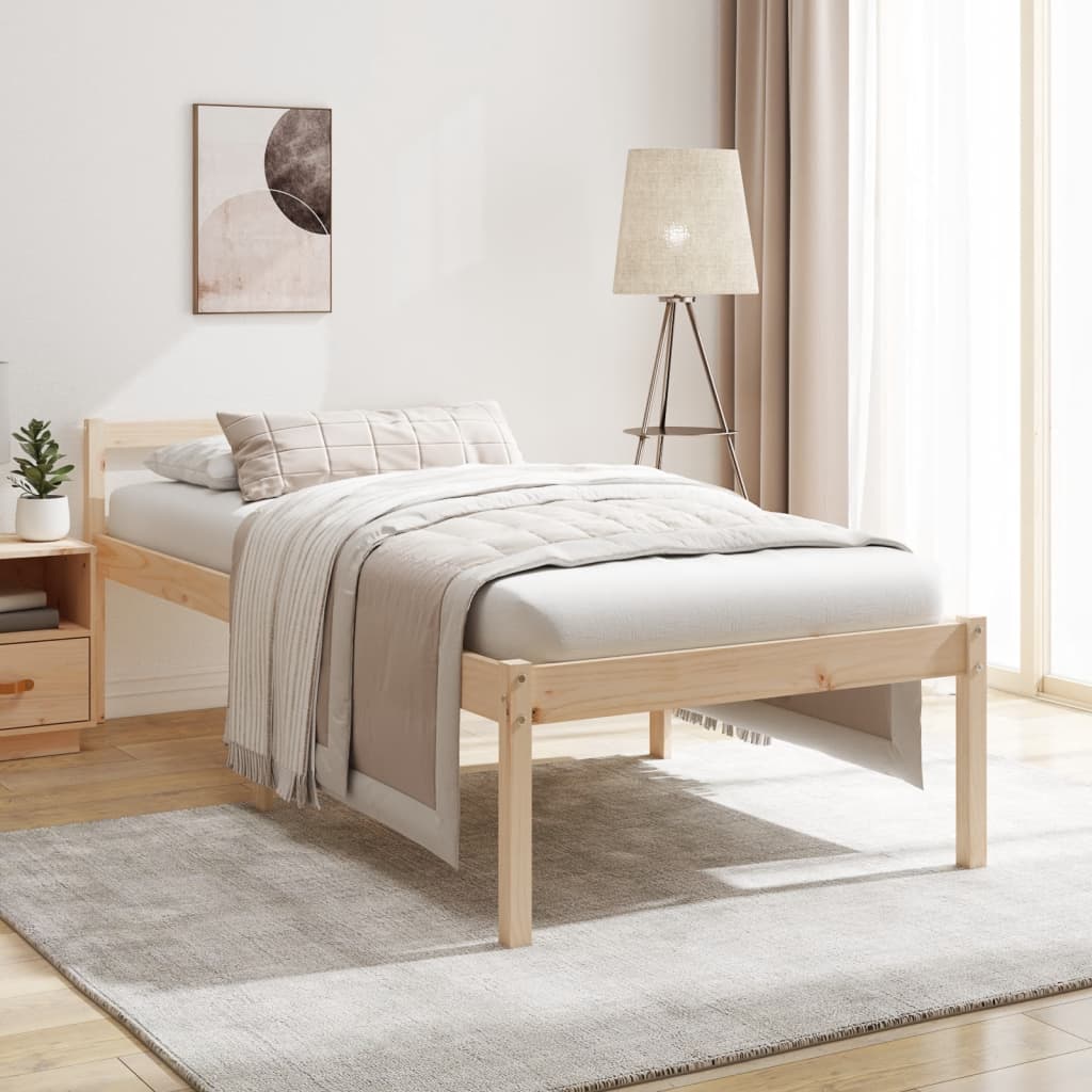 Solid Pine Senior Bed Frame, 100x200cm, No Mattress Included
