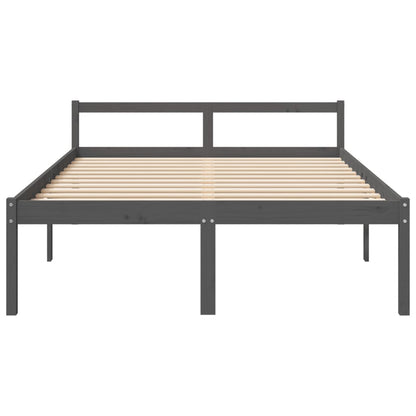 Stylish Grey Wood King Size Senior Bed Frame 150x200cm