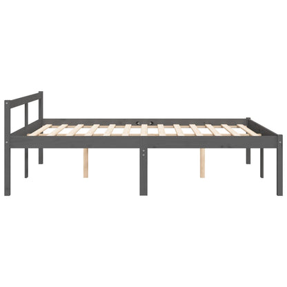 Stylish Grey Wood King Size Senior Bed Frame 150x200cm