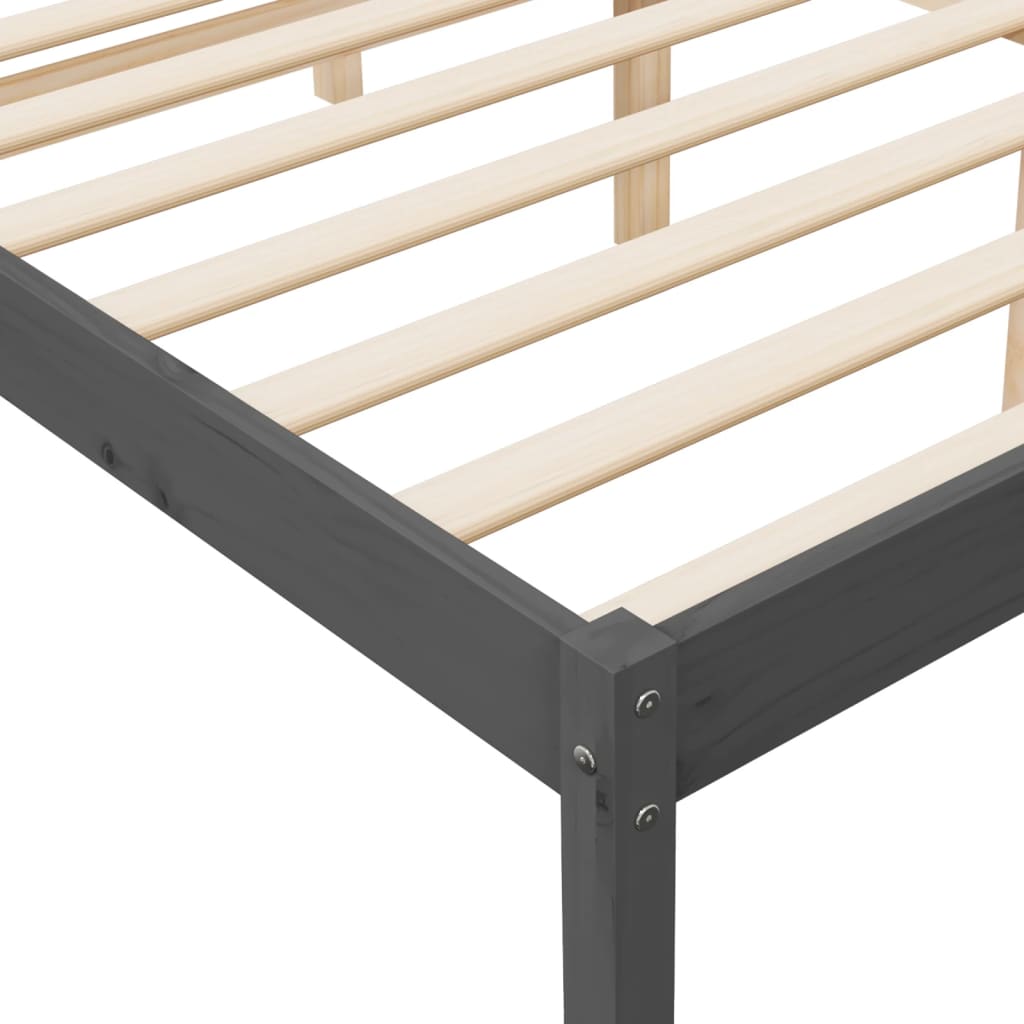 Stylish Grey Wood King Size Senior Bed Frame 150x200cm