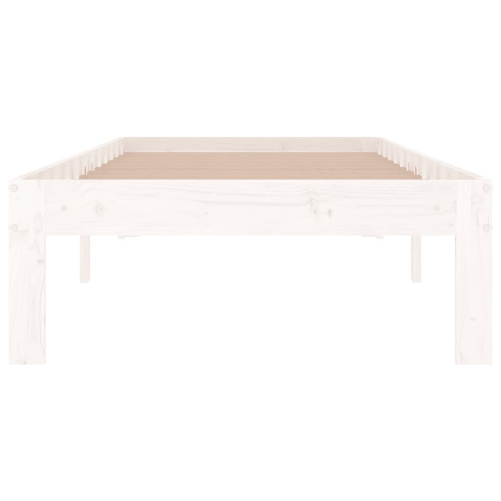 White Wooden Small Single Bed Frame 75x190cm (Mattress Not Included)