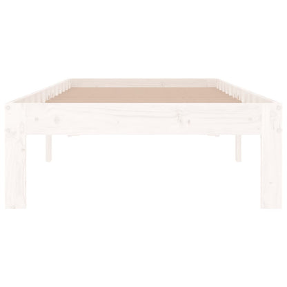 White Wooden Small Single Bed Frame 75x190cm (Mattress Not Included)