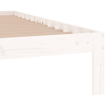 White Wooden Small Single Bed Frame 75x190cm (Mattress Not Included)