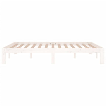 White Solid Pine Wood Bed Frame 140x190cm (No Mattress)