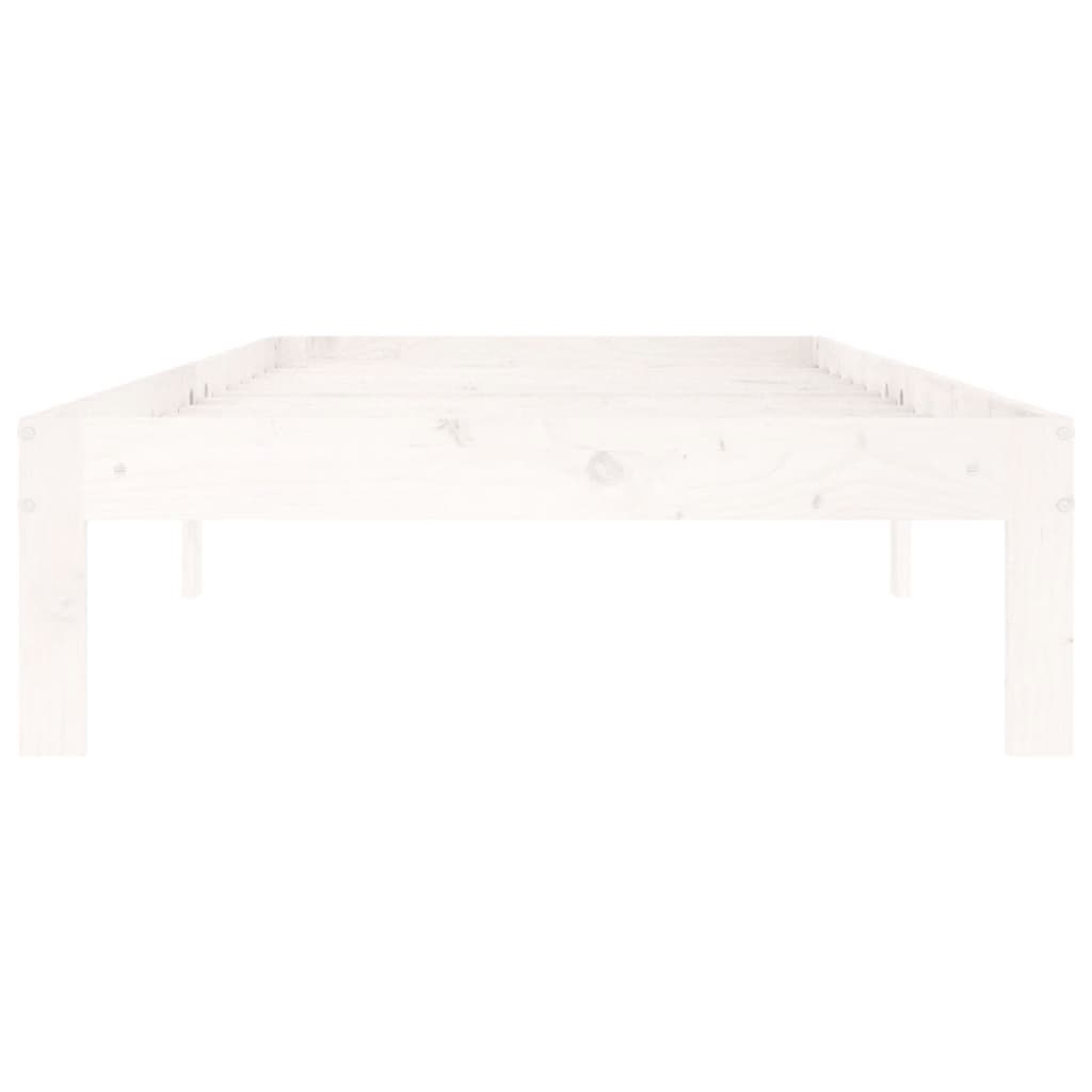 White Solid Wood Pine Bed Frame 90x200cm - Mattress Not Included
