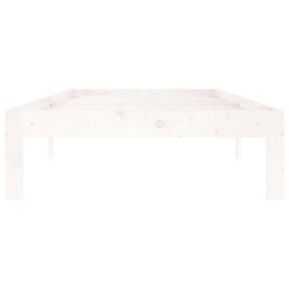 White Solid Wood Pine Bed Frame 90x200cm - Mattress Not Included