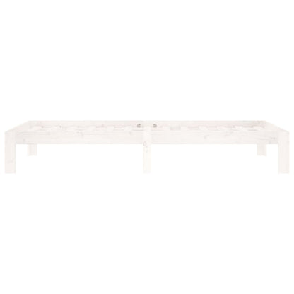 White Solid Wood Pine Bed Frame 90x200cm - Mattress Not Included