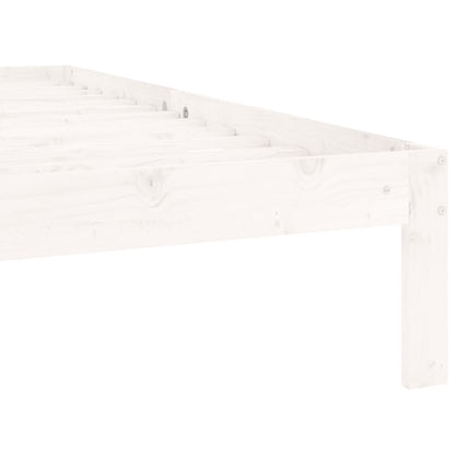 White Solid Wood Pine Bed Frame 90x200cm - Mattress Not Included