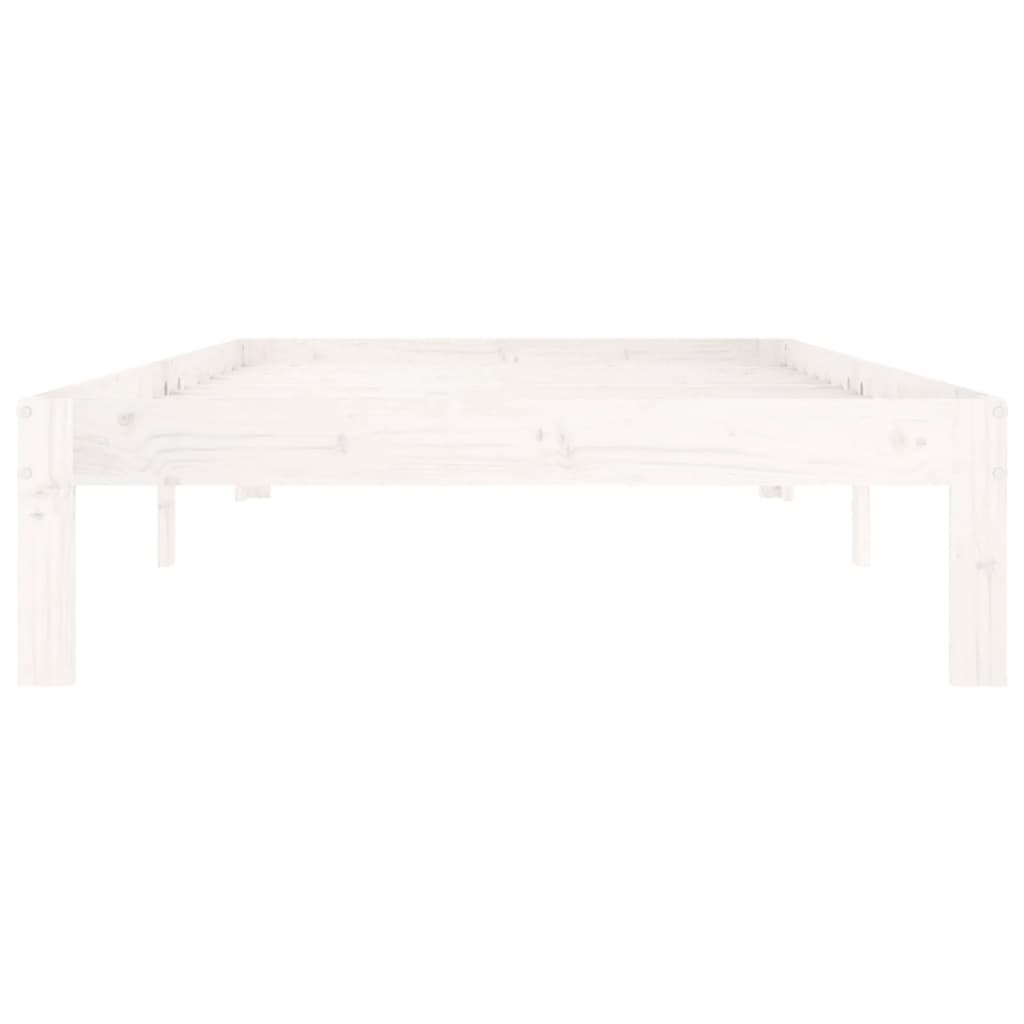 White Solid Wood Pine Bed Frame 100x200cm - No Mattress Included
