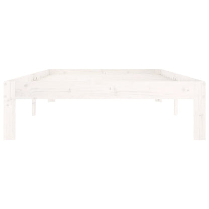White Solid Wood Pine Bed Frame 100x200cm - No Mattress Included