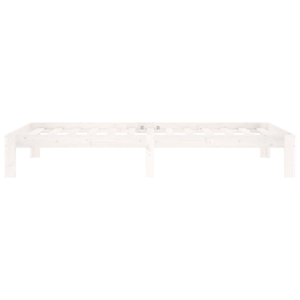 White Solid Wood Pine Bed Frame 100x200cm - No Mattress Included