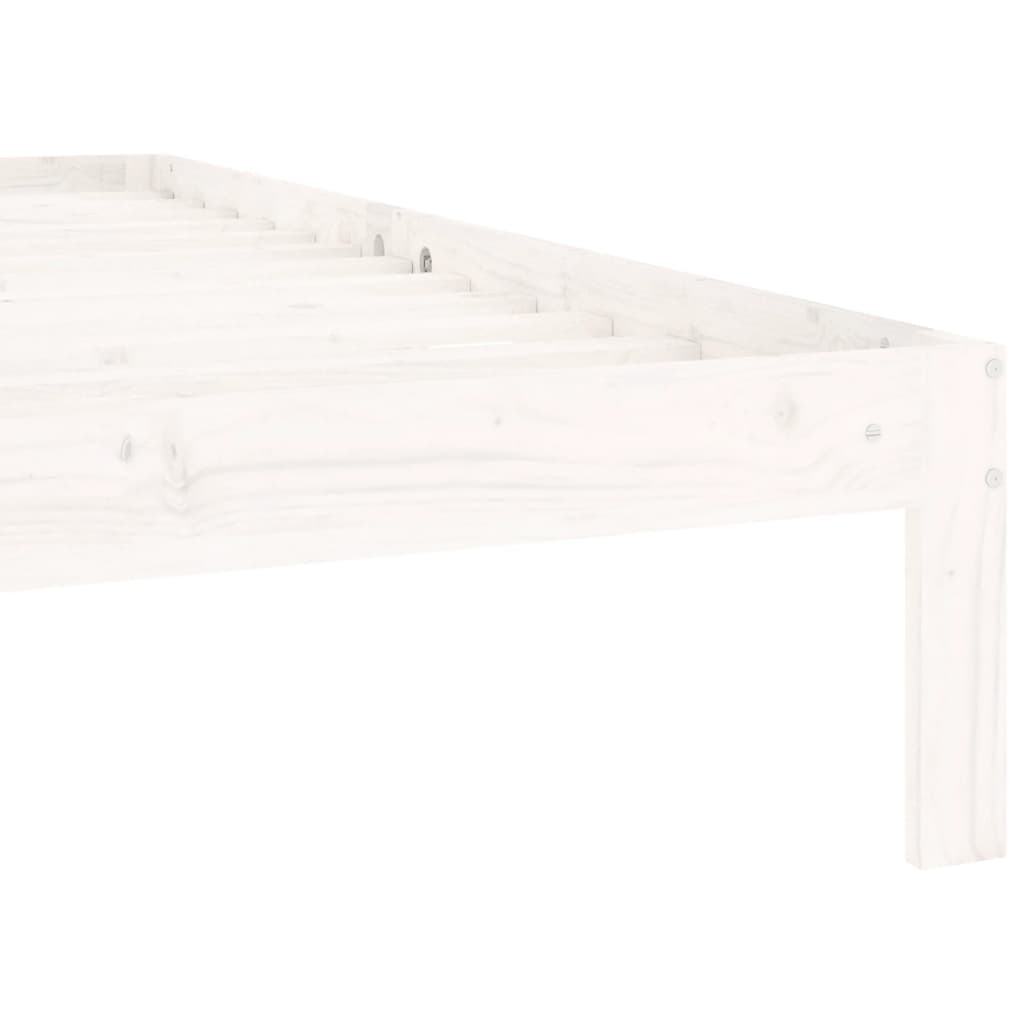 White Solid Wood Pine Bed Frame 100x200cm - No Mattress Included