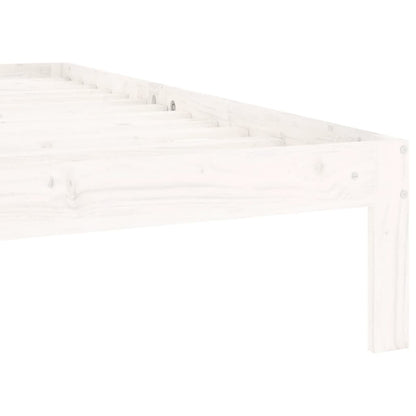 White Solid Wood Pine Bed Frame 100x200cm - No Mattress Included