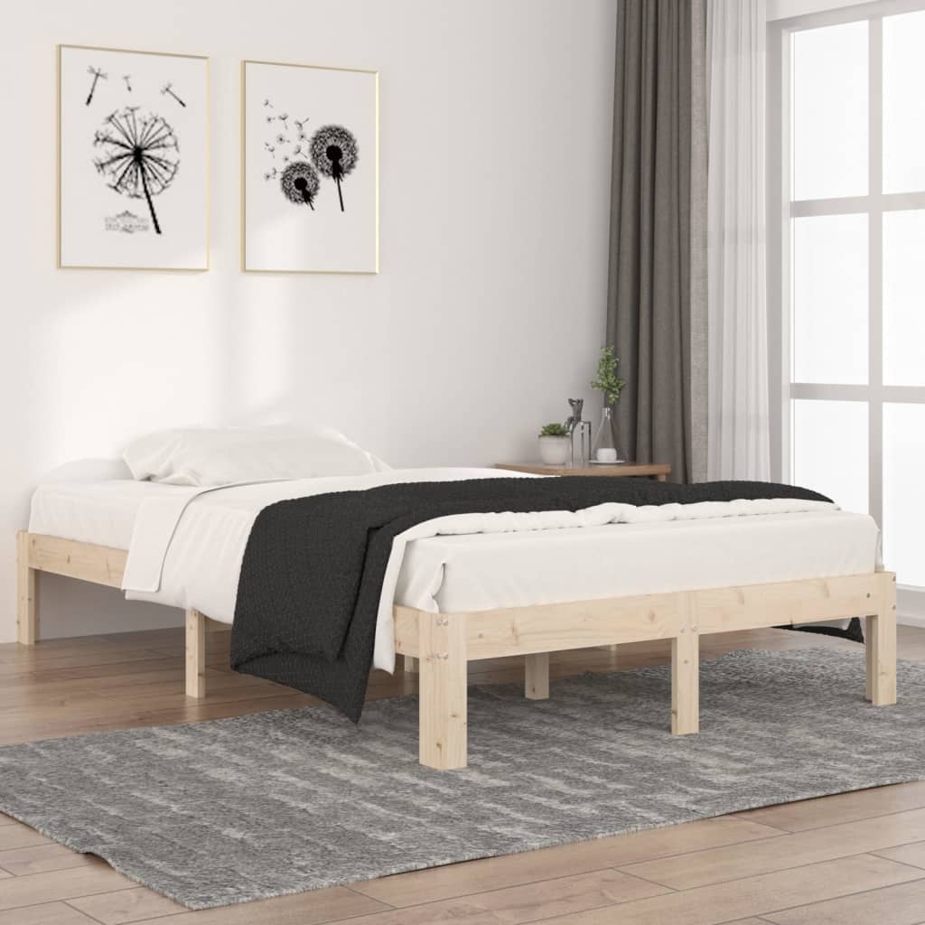 Solid Pine Wood Bed Frame 120x200cm - No Mattress Included