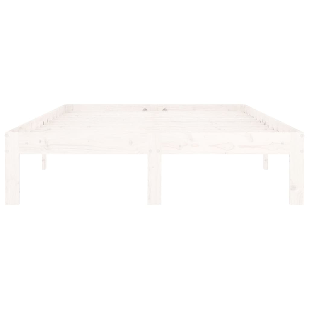 Solid Pine Wood Bed Frame, White, 120x200cm, No Mattress Included