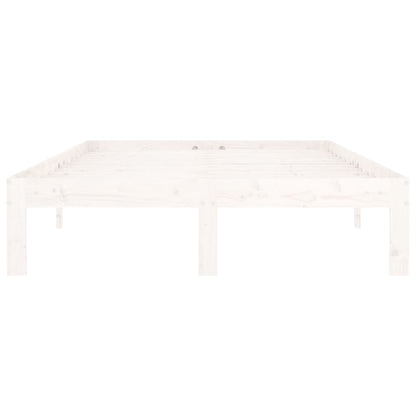 Solid Pine Wood Bed Frame, White, 120x200cm, No Mattress Included