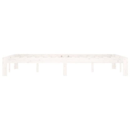 Solid Pine Wood Bed Frame, White, 120x200cm, No Mattress Included