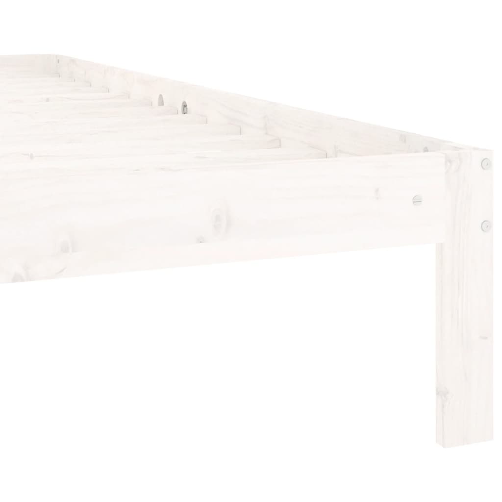 Solid Pine Wood Bed Frame, White, 120x200cm, No Mattress Included