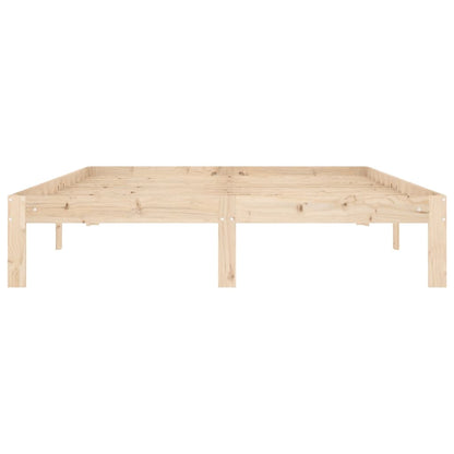 Solid Pine Wood Bed Frame - No Mattress, 140x200cm, Natural Finish