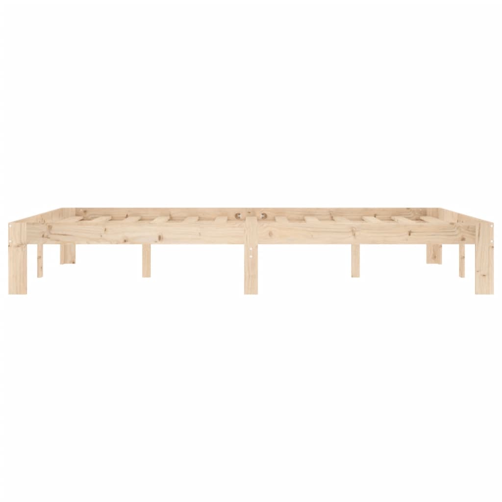 Solid Pine Wood Bed Frame - No Mattress, 140x200cm, Natural Finish