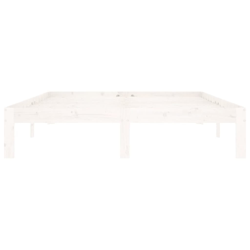 White Solid Pine Wood Bed Frame 140x200cm - No Mattress Included