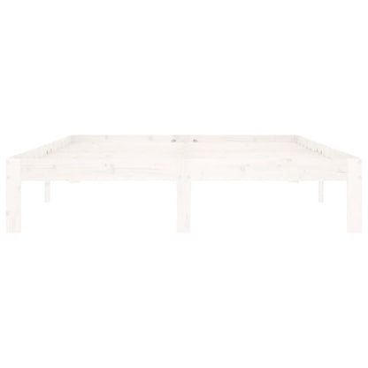 White Solid Pine Wood Bed Frame 140x200cm - No Mattress Included