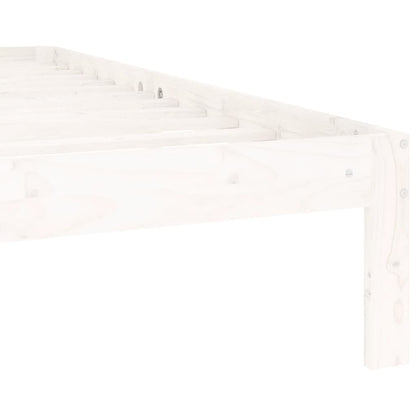 White Solid Pine Wood Bed Frame 140x200cm - No Mattress Included