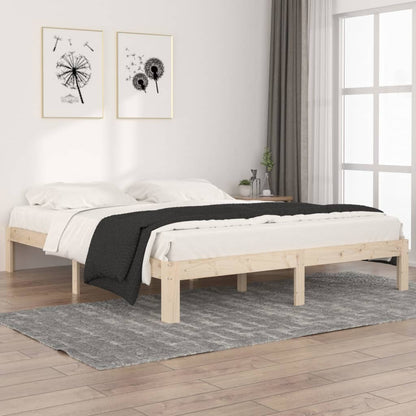 Solid Wood Pine Bed Frame 160x200cm - No Mattress Included