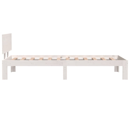 Compact White Wooden Bed Frame 75x190cm - Small Single Size