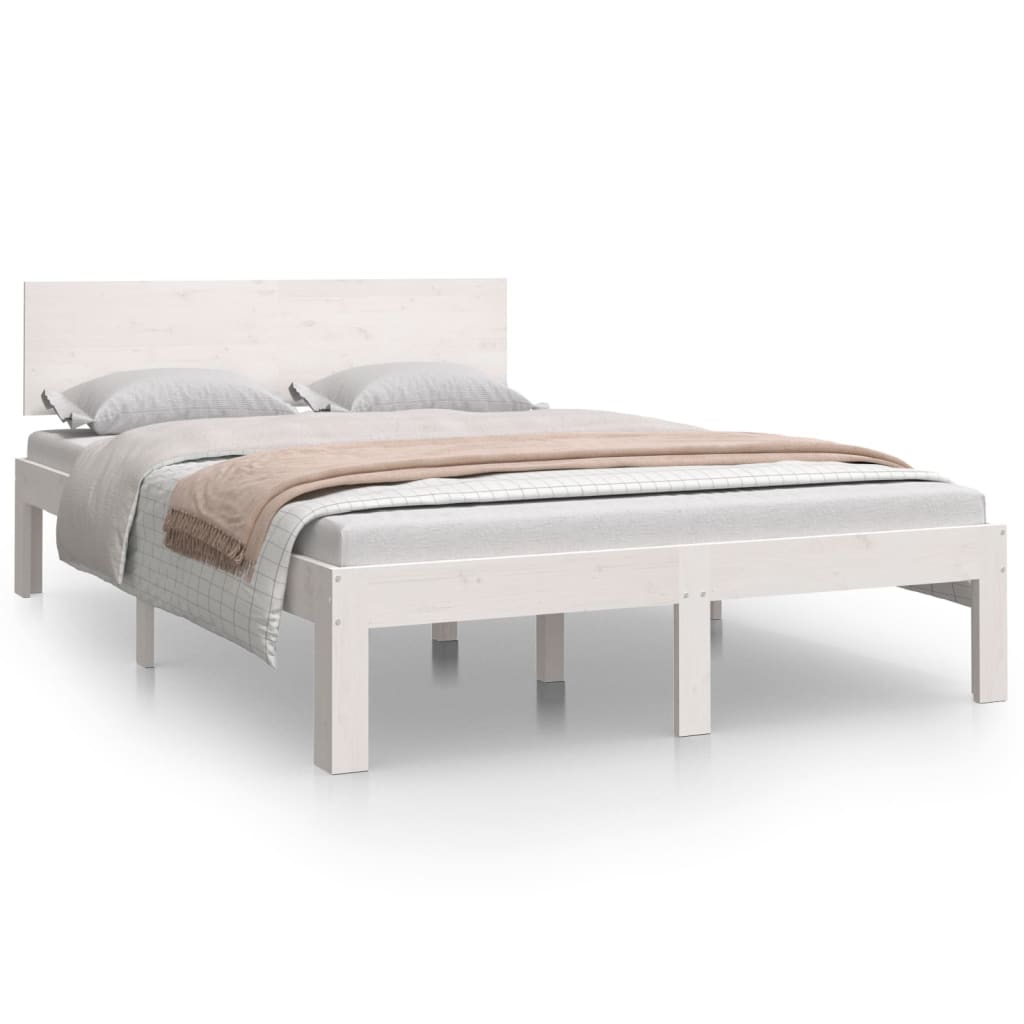 White Metal Bed Frame 120x190cm - Small Double Without Mattress