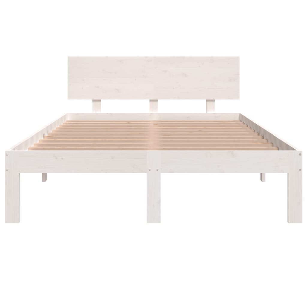 White Metal Bed Frame 120x190cm - Small Double Without Mattress
