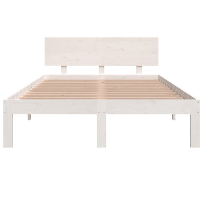 White Metal Bed Frame 120x190cm - Small Double Without Mattress
