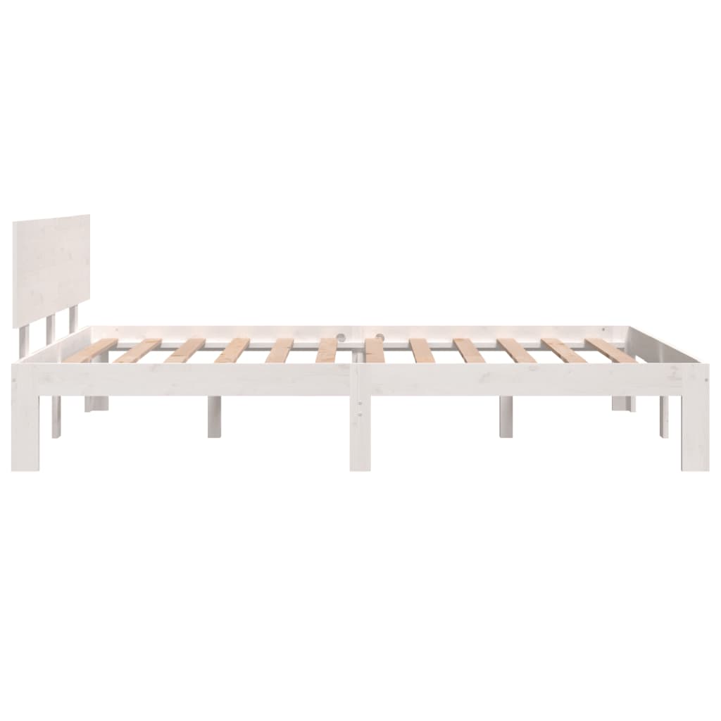 White Metal Bed Frame 120x190cm - Small Double Without Mattress