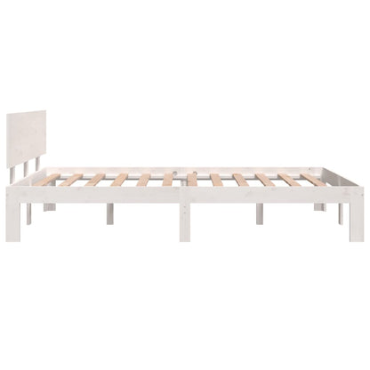 White Metal Bed Frame 120x190cm - Small Double Without Mattress