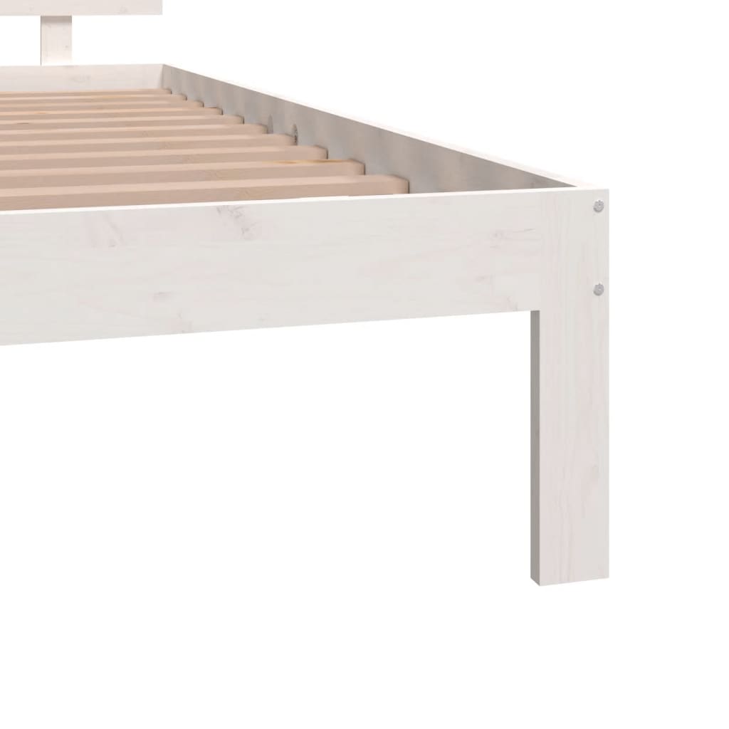 White Metal Bed Frame 120x190cm - Small Double Without Mattress