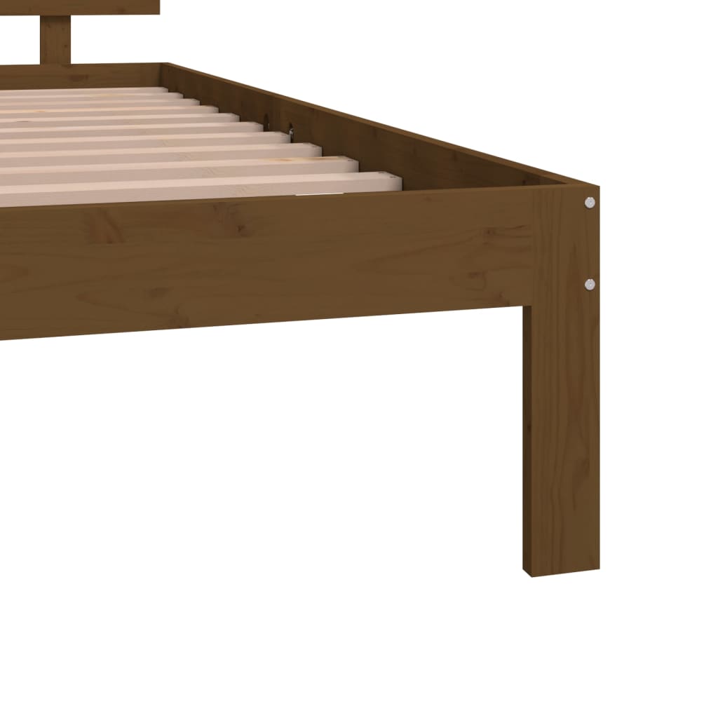 Honey Brown Wood Bed Frame 120x190cm Small Double No Mattress