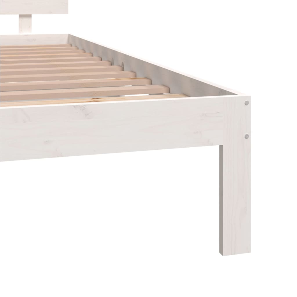 White Double Bed Frame 135x190cm | Sturdy Metal Finish