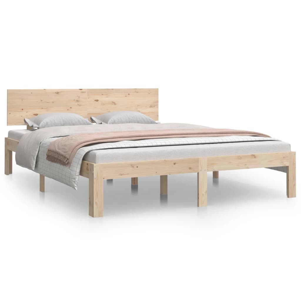 Solid Pine Wood Bed Frame 140x190cm - No Mattress Included