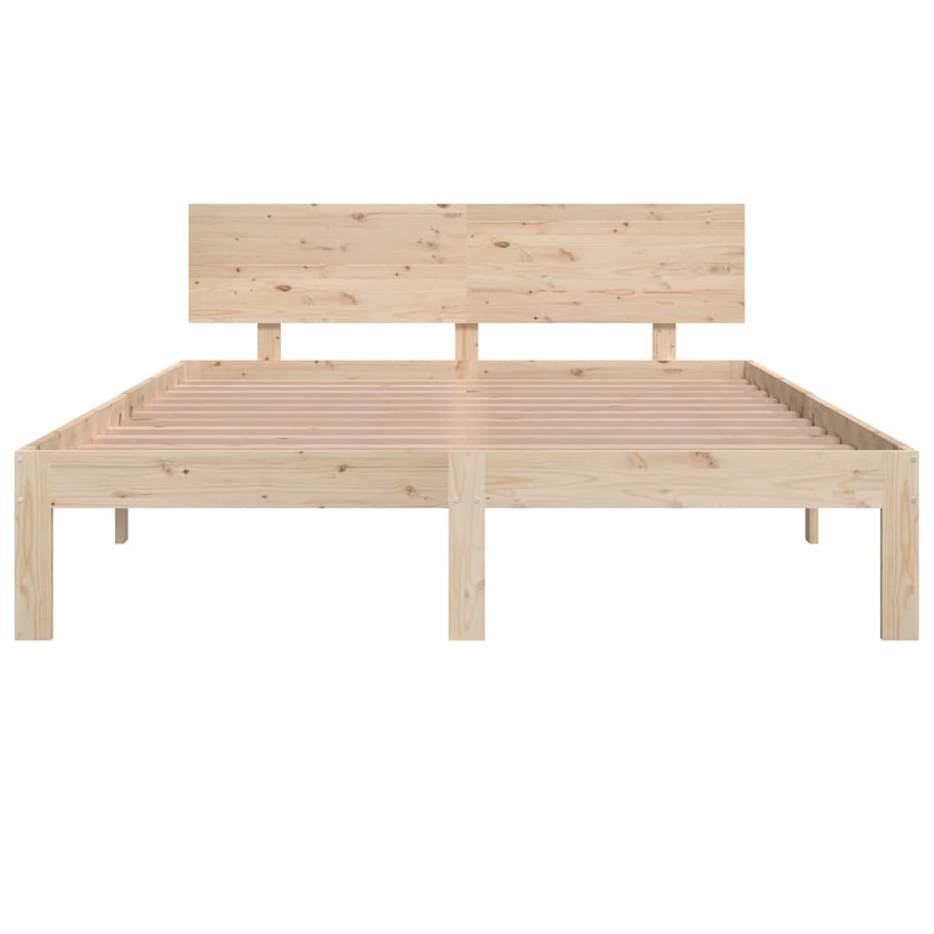 Solid Pine Wood Bed Frame 140x190cm - No Mattress Included