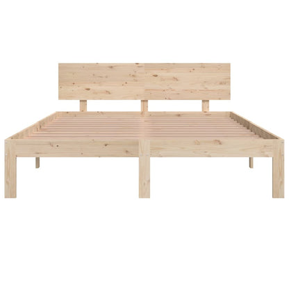 Solid Pine Wood Bed Frame 140x190cm - No Mattress Included