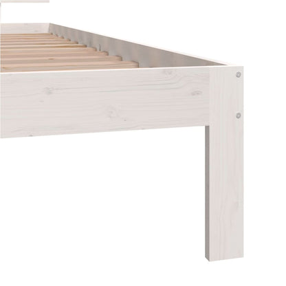 White Solid Pine Wood Bed Frame 90x200cm - No Mattress Included