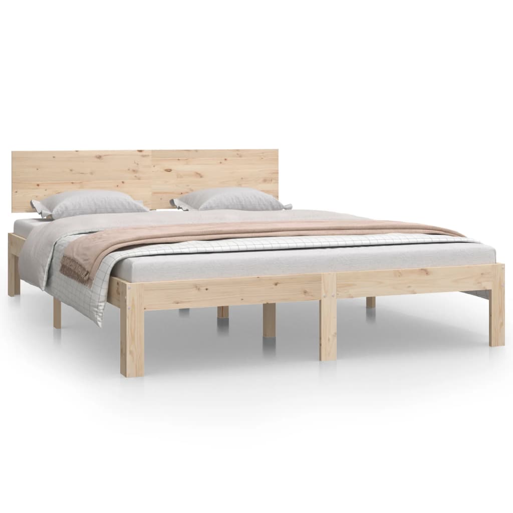 Solid Pine Wood Bed Frame 140x200cm - Mattress Not Included
