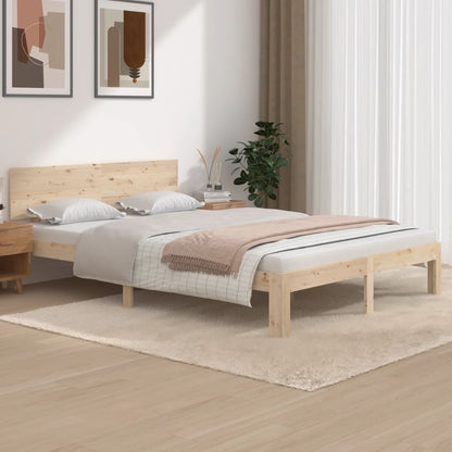 Solid Pine Wood Bed Frame 140x200cm - Mattress Not Included