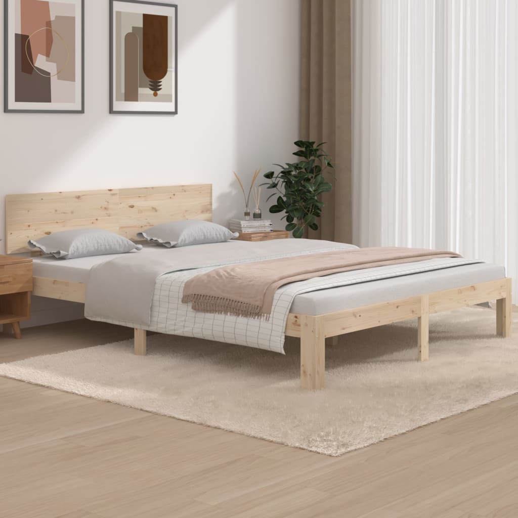 King Size 150x200cm Wooden Bed Frame - No Mattress Included
