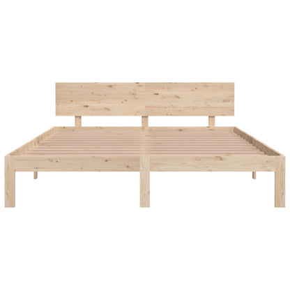 Solid Pine Wood Bed Frame 160x200cm - Natural Finish