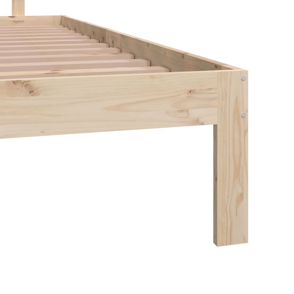 Solid Pine Wood Bed Frame 160x200cm - Natural Finish