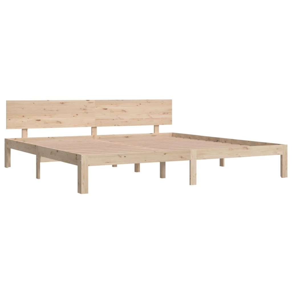 Solid Pine Bed Frame 200x200cm - Durable Wood Design