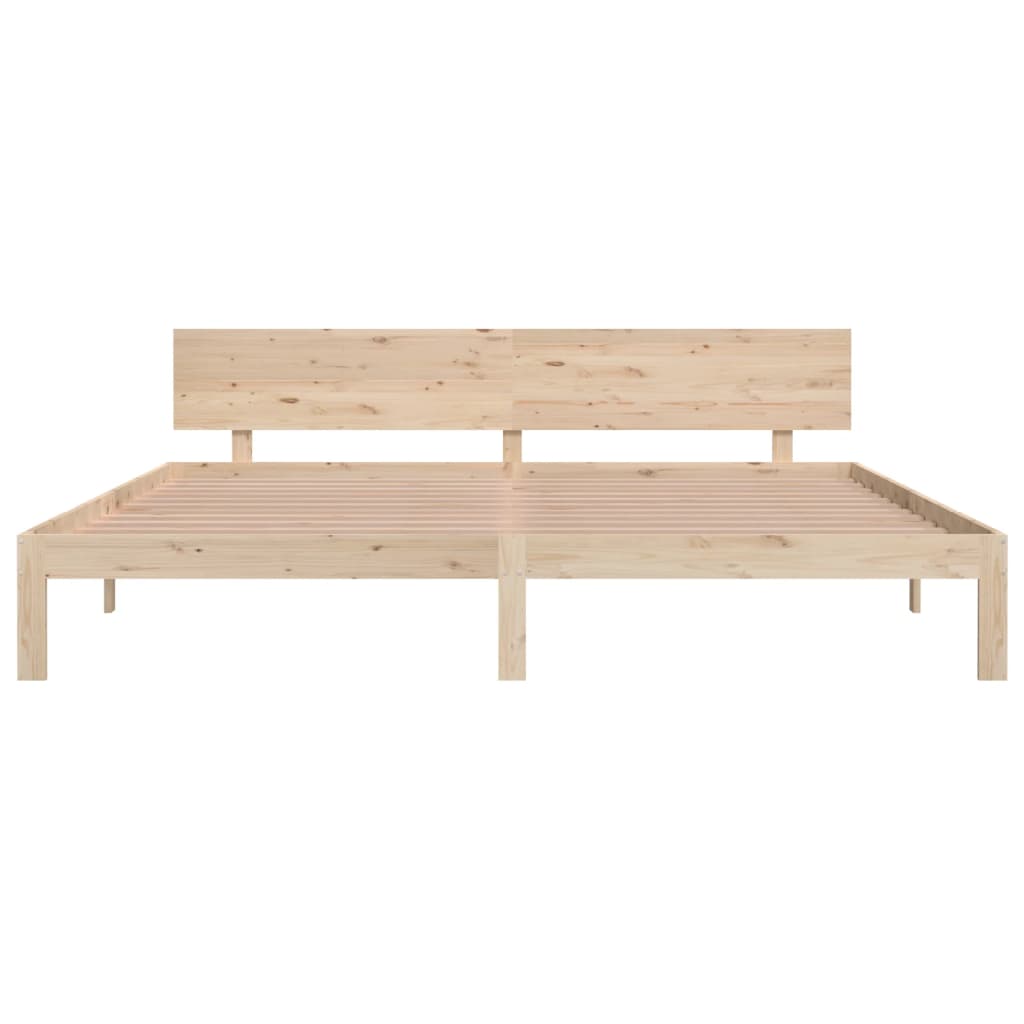 Solid Pine Bed Frame 200x200cm - Durable Wood Design