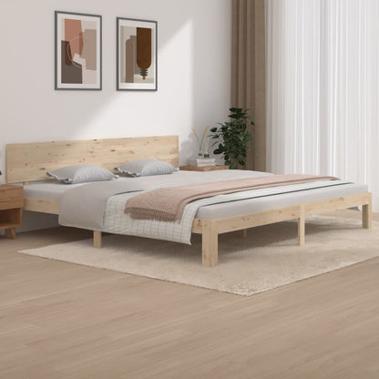 Solid Pine Bed Frame 200x200cm - Durable Wood Design